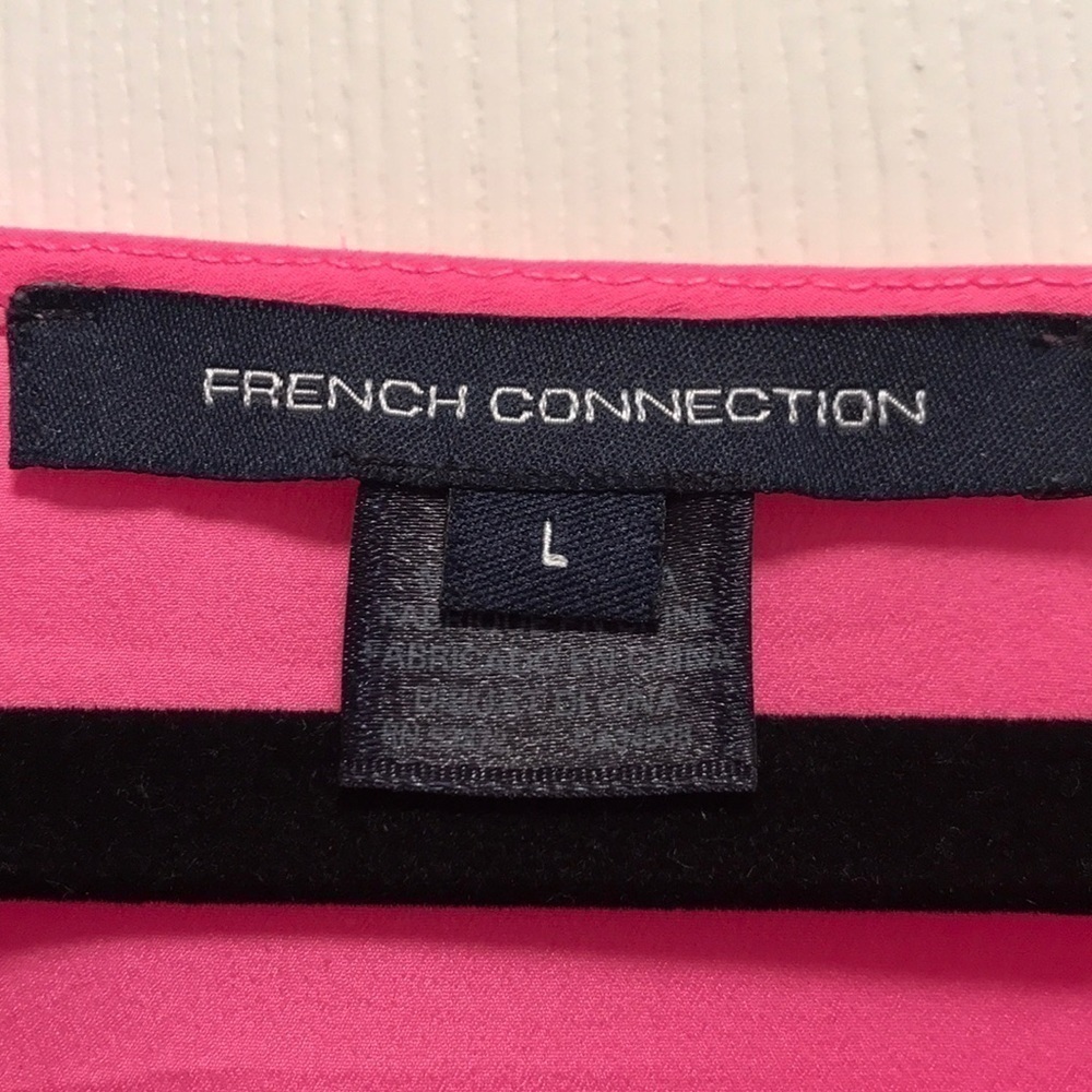 FRENCH CONNECTION Pink Baseball Style w/Sheer Sleeves - Picture 4 of 5